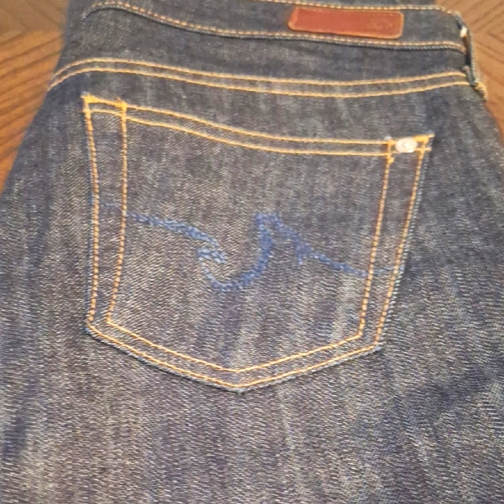 Designer Denim Jeans with Blue Stitching the casa Blanca A G ADRiANO GOLDSCHMTED